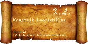 Krajcsik Leonidász névjegykártya
